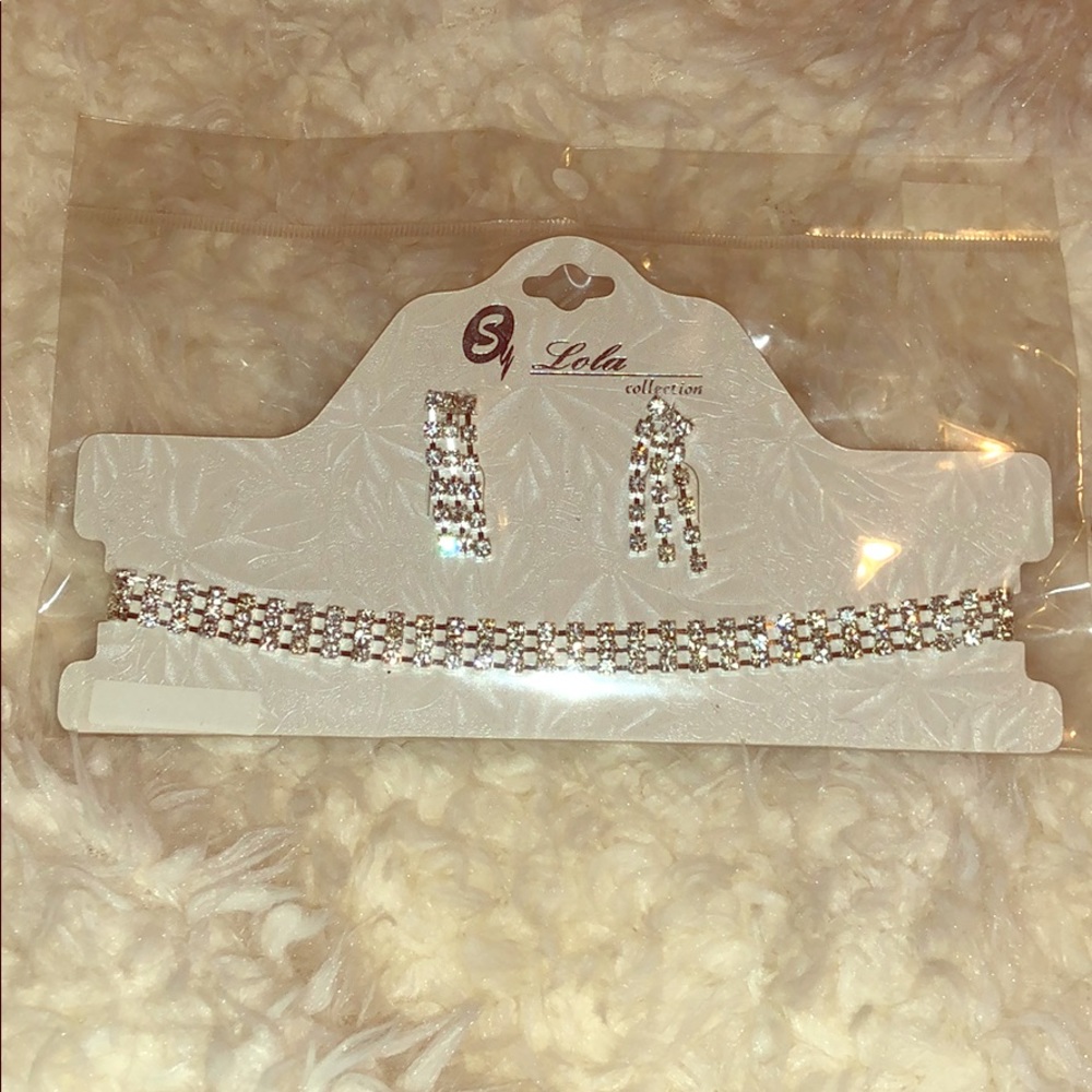 Crystal Choker and Earring Set